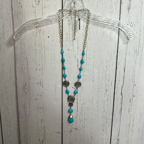 NWT Chico’s Coin & Turquoise Chain - Picture 9 of 14